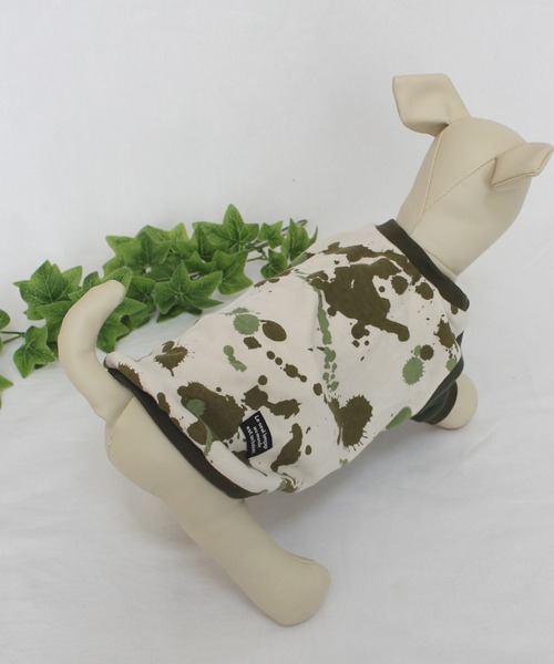 スプラッシュ柄フード付きタンクトップ　イタグレ服　犬服 スプラッシュ柄フード付きタンクトップ イタグレ服 犬服