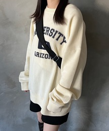 kutir | カレッジロゴスウェットライクニット(ニット/セーター)