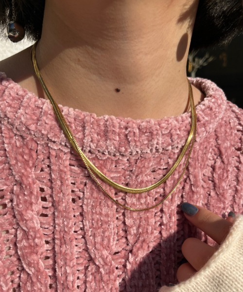 nemne store（ネンネストア）の「【accessory】2連スネークネックレス（ネックレス・レディース・ゴールド/シルバー・フリー）」の2枚目の写真