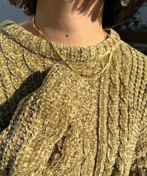 nemne store（ネンネストア）の「【accessory】2連スネークネックレス（ネックレス・レディース・ゴールド/シルバー・フリー）」の7枚目の写真