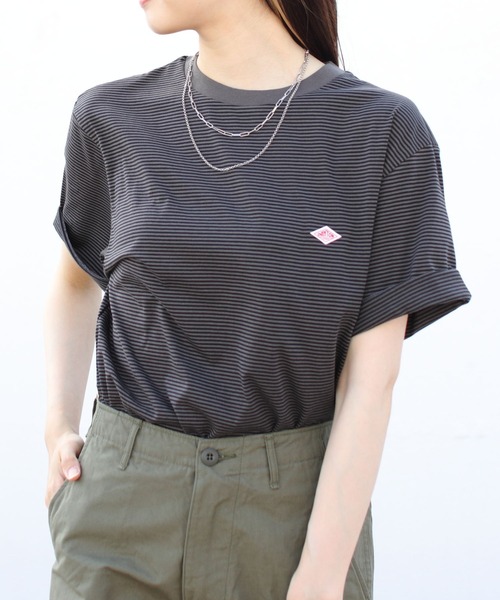 DANTON(ダントン)の「DANTON/ダントン インナーTEEシャツ T/C INNER TEE DT-C0196 CVT(Tシャツ/カットソー・メンズ・ブラック/ホワイト/チャコールグレー×ブラック/グレイッシュベージュ/ネイビー/チャコールグレー・M/L/XL)」の5枚目の写真