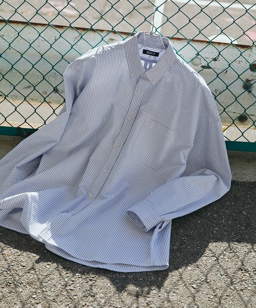HECT(ヘクト)の「【HECT】Big Oxford BD L/S Shirt / ビッグシルエットボタンダウンオックスフォードシャツ(シャツ/ブラウス・メンズ・ブルー/ホワイト/ベージュ/ブルー系/ブラウン系/ブラック系/ネイビー/ネイビー系/グレー系/ブラック系2/ネイビー系2/ブラック系3/チャコール・S/M/L)」の14枚目の写真