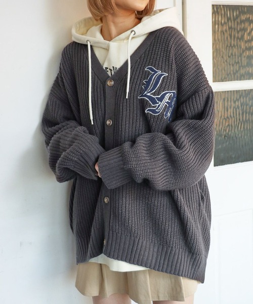 PBLIM（ページボーイリム）の「PBLIM/サガラシシュウロゴカーデ（カーディガン/ボレロ・レディース・イエロー/チャコールグレー/クリーム/ライトブルー・FREE）」の5枚目の写真