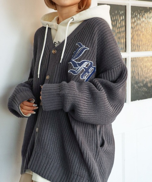 PBLIM（ページボーイリム）の「PBLIM/サガラシシュウロゴカーデ（カーディガン/ボレロ・レディース・イエロー/チャコールグレー/クリーム/ライトブルー・FREE）」の6枚目の写真