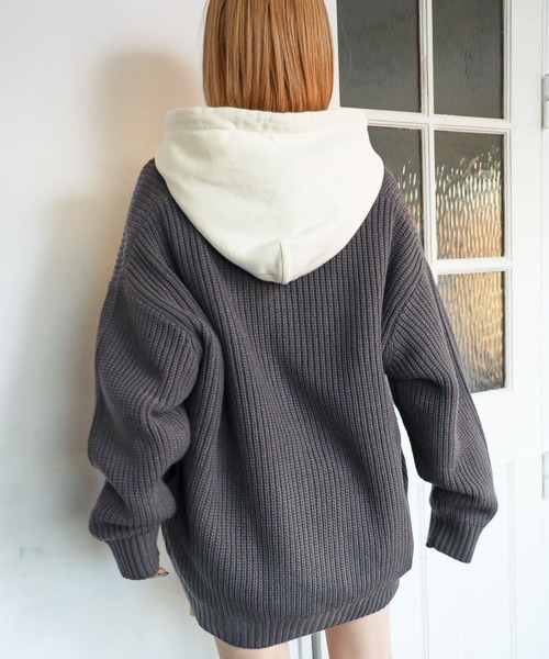 PBLIM（ページボーイリム）の「PBLIM/サガラシシュウロゴカーデ（カーディガン/ボレロ・レディース・イエロー/チャコールグレー/クリーム/ライトブルー・FREE）」の7枚目の写真