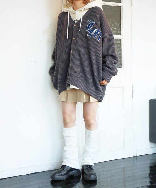 PBLIM（ページボーイリム）の「PBLIM/サガラシシュウロゴカーデ（カーディガン/ボレロ・レディース・イエロー/チャコールグレー/クリーム/ライトブルー・FREE）」の8枚目の写真