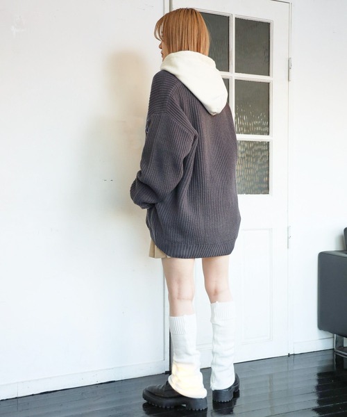 PBLIM（ページボーイリム）の「PBLIM/サガラシシュウロゴカーデ（カーディガン/ボレロ・レディース・イエロー/チャコールグレー/クリーム/ライトブルー・FREE）」の9枚目の写真