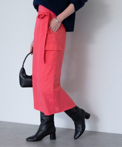 セール】リネン混ロングタイトスカート（スカート）｜ur 