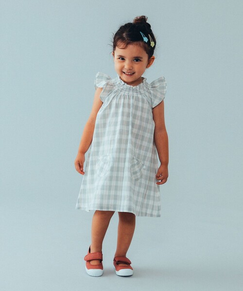 こども ビームス(コドモビームス)の「こども ビームス / ネック シャーリング ワンピース(90~130cm)(ワンピース・キッズ・ミント/ブルー系その他/イエロー・90/100/110/120/130)」の9枚目の写真