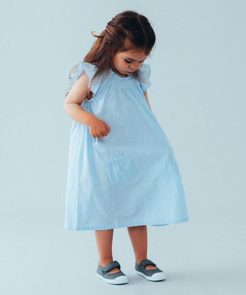 こども ビームス(コドモビームス)の「こども ビームス / ネック シャーリング ワンピース(90~130cm)(ワンピース・キッズ・ミント/ブルー系その他/イエロー・90/100/110/120/130)」の14枚目の写真