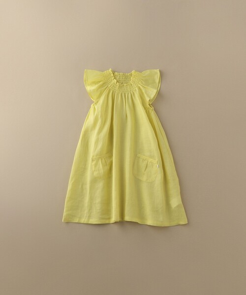 こども ビームス(コドモビームス)の「こども ビームス / ネック シャーリング ワンピース(90~130cm)(ワンピース・キッズ・ミント/ブルー系その他/イエロー・90/100/110/120/130)」の5枚目の写真