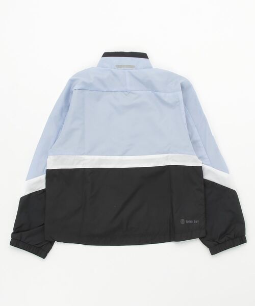 adidas（アディダス）の「カラーブロック ウーブン レギュラーフィット トラックトップ / アディダス adidas（ナイロンジャケット・キッズ・ブラック×ブルー/ピンク・130/140/150/160/120）」の7枚目の写真