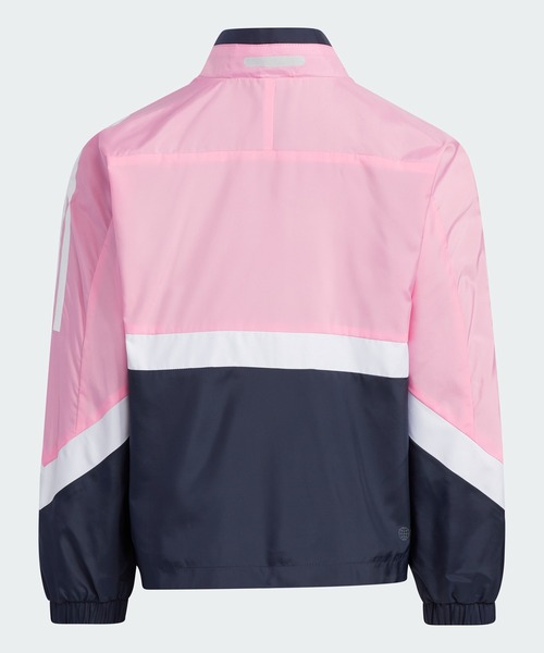 adidas（アディダス）の「カラーブロック ウーブン レギュラーフィット トラックトップ / アディダス adidas（ナイロンジャケット・キッズ・ブラック×ブルー/ピンク・130/140/150/160/120）」の10枚目の写真