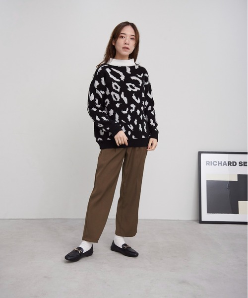 lit.Cy（リットシー）の「lit.Cy レオパードジャカードニットプルオーバー（ニット/セーター・レディース・ベージュ/オフホワイト/ブラック・FREE）」の22枚目の写真