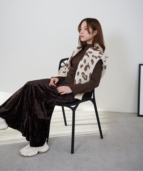 lit.Cy（リットシー）の「lit.Cy レオパードジャカードニットプルオーバー（ニット/セーター・レディース・ベージュ/オフホワイト/ブラック・FREE）」の13枚目の写真