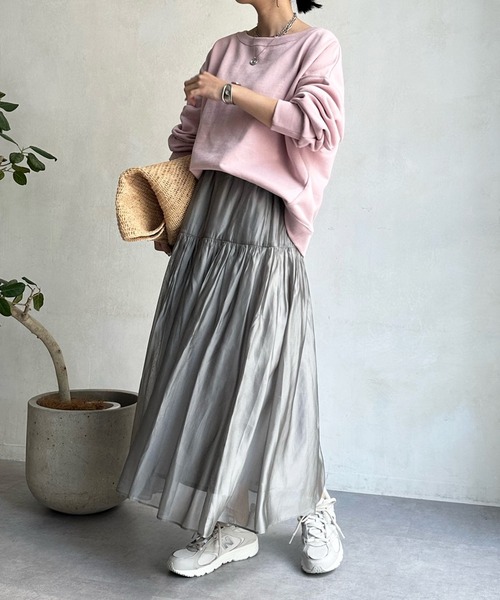 DouDou（ドゥドゥ）の「SS裏毛スウェット（スウェット・レディース・ベージュ/ネイビー/オフホワイト/オレンジ/ブルー系その他/ブルー/ピンク・FREE）」の8枚目の写真