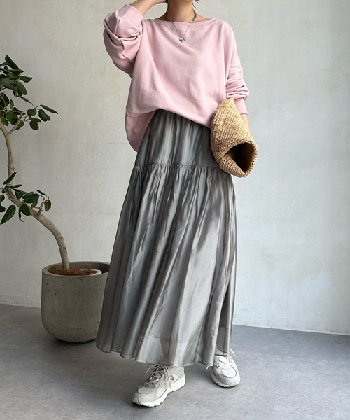 DouDou（ドゥドゥ）の「SS裏毛スウェット（スウェット・レディース・ベージュ/ネイビー/オフホワイト/オレンジ/ブルー系その他/ブルー/ピンク・FREE）」の12枚目の写真