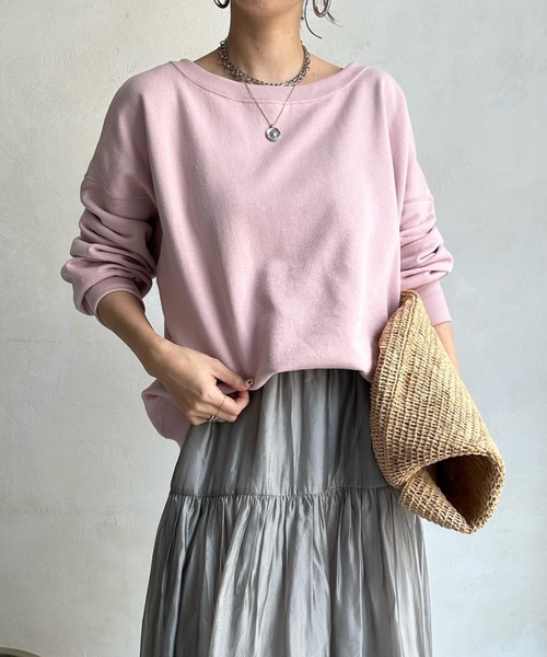 DouDou（ドゥドゥ）の「SS裏毛スウェット（スウェット・レディース・ベージュ/ネイビー/オフホワイト/オレンジ/ブルー系その他/ブルー/ピンク・FREE）」の13枚目の写真