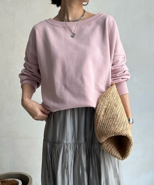 DouDou（ドゥドゥ）の「SS裏毛スウェット（スウェット・レディース・ベージュ/ネイビー/オフホワイト/オレンジ/ブルー系その他/ブルー/ピンク・FREE）」の14枚目の写真