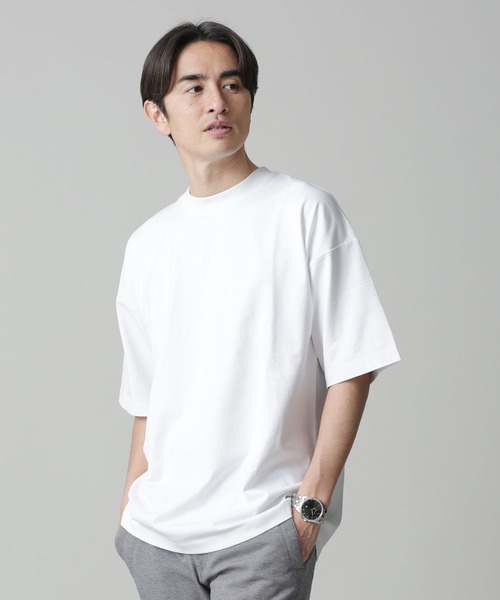 NANO universe(ナノユニバース)の「Anti Soaked 汗染み防止 クルービッグTシャツ(Tシャツ/カットソー・メンズ・ライトブルー/ブラック/ホワイト/トップグレー/カーキ・S/M/L/XL)」の21枚目の写真