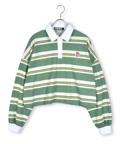 ZIDDY（ジディ）の「ボーダー ラガー Tシャツ (130~160cm)（Tシャツ/カットソー・キッズ・グリーン/イエロー・140/160/150/130）」の14枚目の写真