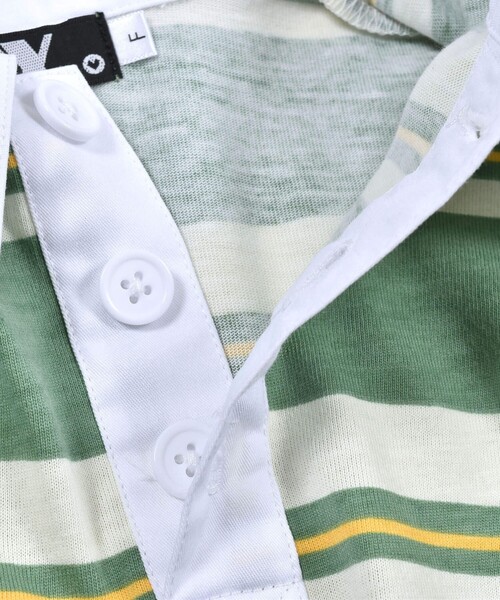 ZIDDY（ジディ）の「ボーダー ラガー Tシャツ (130~160cm)（Tシャツ/カットソー・キッズ・グリーン/イエロー・140/160/150/130）」の19枚目の写真