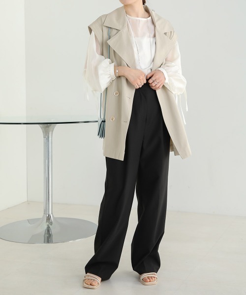 Bab（バブ）の「袖リボンシアーブラウス（シャツ/ブラウス・レディース・オレンジ/アイボリー/ブラウン・FREE）」の20枚目の写真