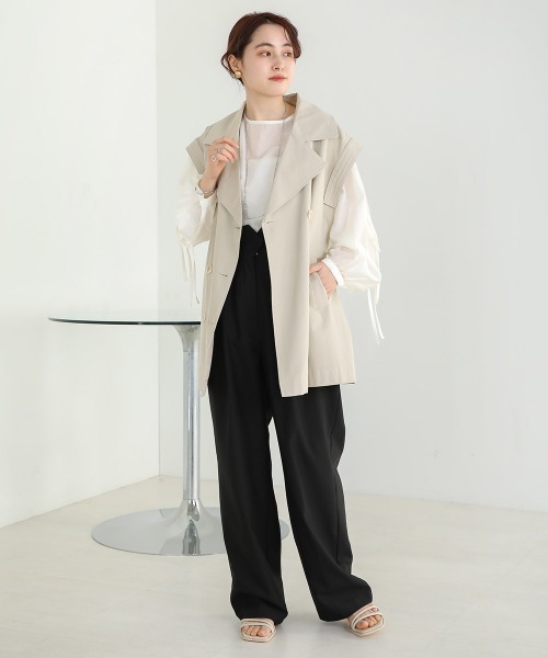 Bab（バブ）の「袖リボンシアーブラウス（シャツ/ブラウス・レディース・オレンジ/アイボリー/ブラウン・FREE）」の15枚目の写真