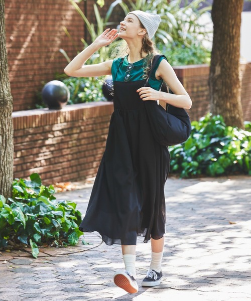 MERLOT（メルロー）の「バックリボンキャミワンピース（ワンピース・レディース・ブラック/イエロー・FREE）」の9枚目の写真