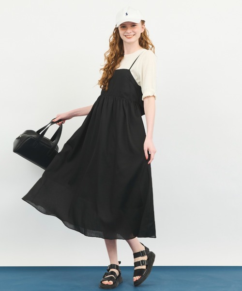 MERLOT（メルロー）の「バックリボンキャミワンピース（ワンピース・レディース・ブラック/イエロー・FREE）」の11枚目の写真