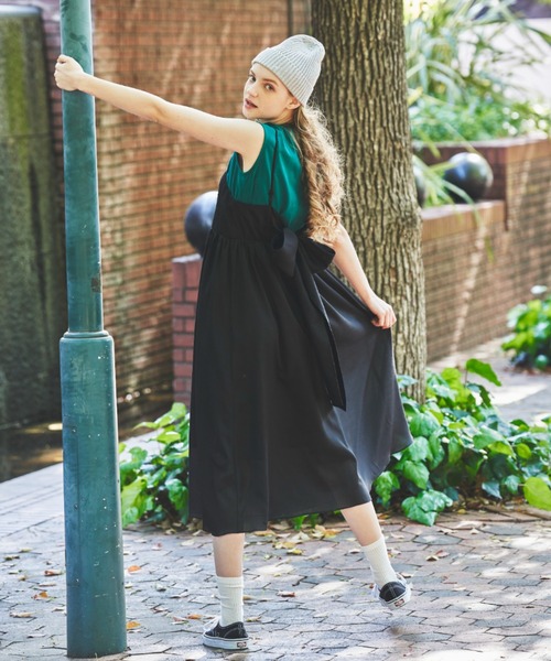 MERLOT（メルロー）の「バックリボンキャミワンピース（ワンピース・レディース・ブラック/イエロー・FREE）」の10枚目の写真