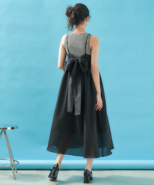 MERLOT（メルロー）の「バックリボンキャミワンピース（ワンピース・レディース・ブラック/イエロー・FREE）」の19枚目の写真