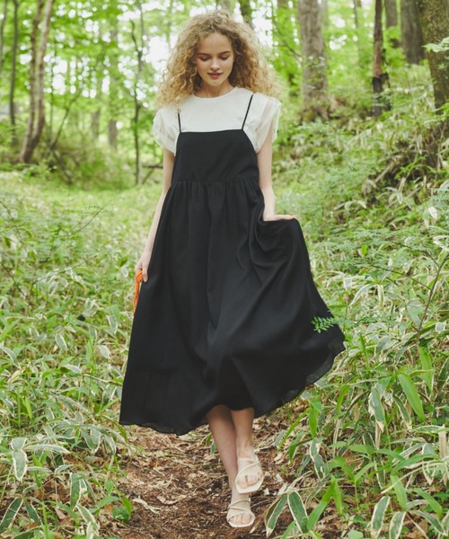 MERLOT（メルロー）の「バックリボンキャミワンピース（ワンピース・レディース・ブラック/イエロー・FREE）」の17枚目の写真