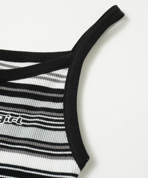 X-girl(エックスガール)の「STRIPED CAMISOLE(キャミソール・レディース・ブラック/ブルー/ブラウン・M/S)」の11枚目の写真