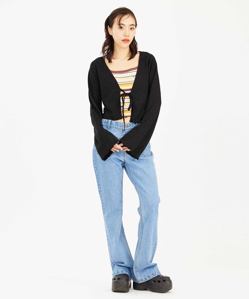 X-girl(エックスガール)の「STRIPED CAMISOLE(キャミソール・レディース・ブラック/ブルー/ブラウン・M/S)」の7枚目の写真