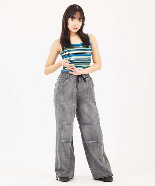 X-girl(エックスガール)の「STRIPED CAMISOLE(キャミソール・レディース・ブラック/ブルー/ブラウン・M/S)」の19枚目の写真