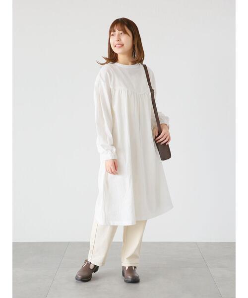 ehka sopo（エヘカソポ）の「切替ギャザーワンピース（ワンピース・レディース・ブラック/オフホワイト/グリーン・ﾌﾘ-）」の8枚目の写真