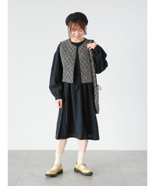 ehka sopo（エヘカソポ）の「切替ギャザーワンピース（ワンピース・レディース・ブラック/オフホワイト/グリーン・ﾌﾘ-）」の20枚目の写真