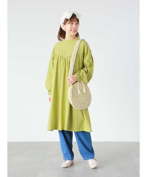 ehka sopo（エヘカソポ）の「切替ギャザーワンピース（ワンピース・レディース・ブラック/オフホワイト/グリーン・ﾌﾘ-）」の3枚目の写真