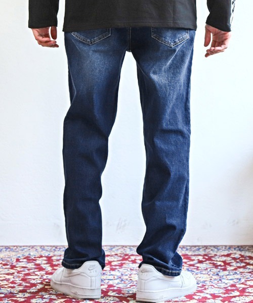 LUXSTYLE(ラグスタイル)の「ストレートデニムパンツ(デニムパンツ・メンズ・ブラック/ブルー/インディゴブルー・L/XL/M)」の4枚目の写真