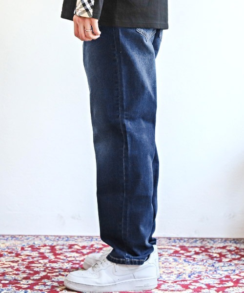 LUXSTYLE(ラグスタイル)の「ストレートデニムパンツ(デニムパンツ・メンズ・ブラック/ブルー/インディゴブルー・L/XL/M)」の5枚目の写真