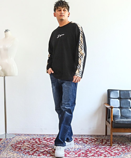 LUXSTYLE(ラグスタイル)の「ストレートデニムパンツ(デニムパンツ・メンズ・ブラック/ブルー/インディゴブルー・L/XL/M)」の6枚目の写真