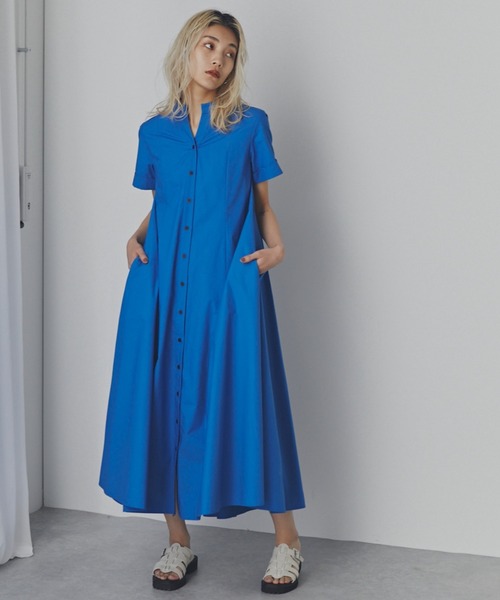 mici(ミチ)の「(mici)バックプリーツドレス(ワンピース・レディース・ブルー/ブラック・ONE SIZE)」の15枚目の写真