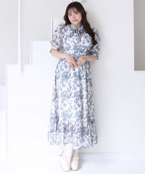 TITTY&CO.トワルドジュイデコルテオープンフレアワンピース TITTY&CO.（ティティーアンドコー）の「【TITTY&CO