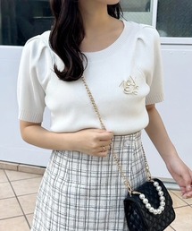 one after another NICE CLAUP | ブローチ付きカラフルニット(ニット/セーター)