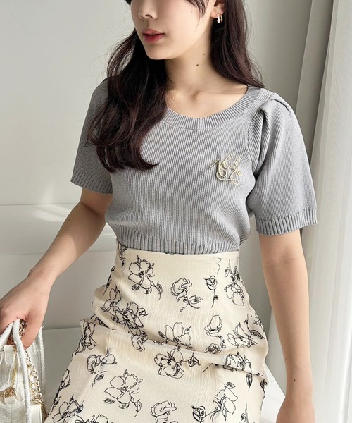 one after another NICE CLAUP（ワンアフターアナザーナイスクラップ）の「ブローチ付きカラフルニット（ニット/セーター・レディース・オフホワイト/グレー/チェリーピンク/ピンク/イエロー・FREE）」の12枚目の写真