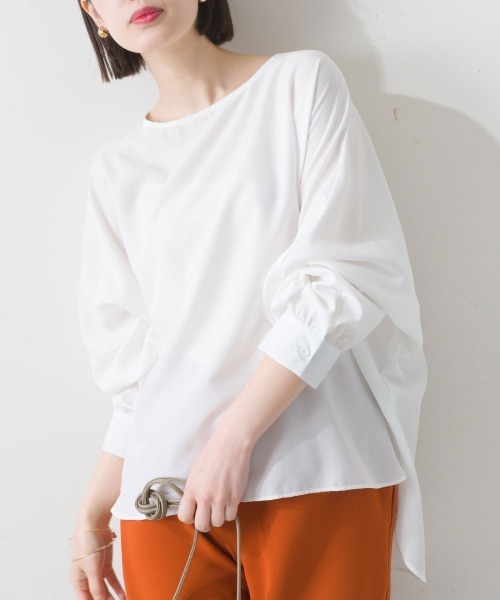 terrace(テラス)の「バックボタンフライドルマンブラウス(シャツ/ブラウス・レディース・ブルー/ブラック/オフホワイト・MEDIUM)」の2枚目の写真