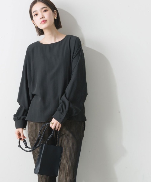terrace(テラス)の「バックボタンフライドルマンブラウス(シャツ/ブラウス・レディース・ブルー/ブラック/オフホワイト・MEDIUM)」の11枚目の写真