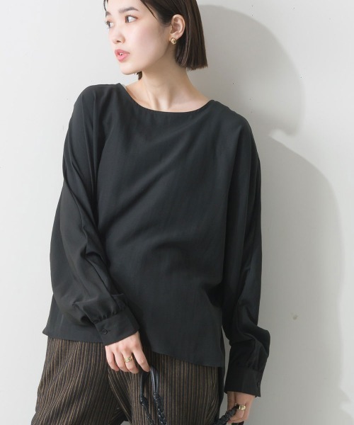 terrace(テラス)の「バックボタンフライドルマンブラウス(シャツ/ブラウス・レディース・ブルー/ブラック/オフホワイト・MEDIUM)」の17枚目の写真
