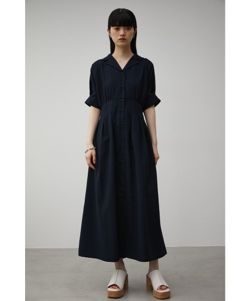 AZUL by moussy（アズールバイマウジー）の「WAIST TUCK HALF SLEEVE OP/ウエストタックハーフスリーブワンピース（ワンピース・レディース・ライトカーキ/ライトベージュ/ダークネイビー・SMALL/MEDIUM）」の13枚目の写真